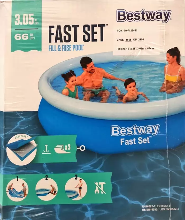 Q650 Juego de piscina Bestway® Fast Set™ de 10′ x 26″/3,05 m x 66 cm